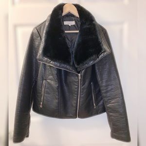Faux Fur | Faux Leather Moto Jacket